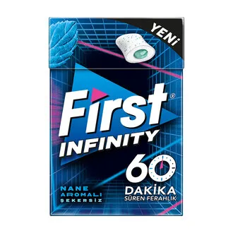 First 60 Dk Infinity Nane Aromalı Şekersiz Dolgulu Draje Sakız 19.5 G