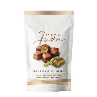 Patiswiss Juva Sütlü Çikolata Kaplı Antep Fıstıklı Baklava Draje 80 G