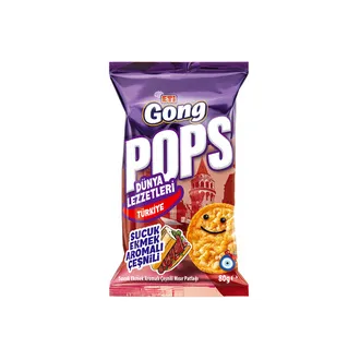 Eti Gong Pops Sucuk Ekmek Aromalı Çeşnili Mısır Patlağı 80 G
