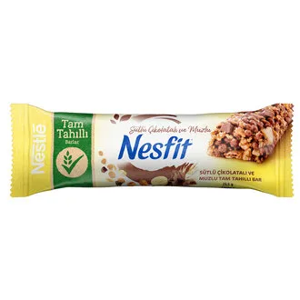 Nestle Nesfit Sütlü Çikolatalı ve Muzlu Tam Tahıllı Bar 23,5 G