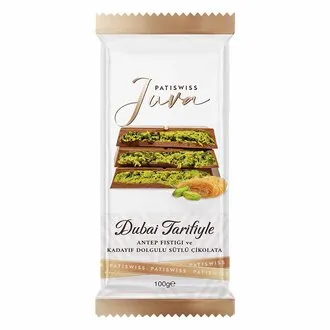 Patiswiss Antep Fıstık ve Kadayıf Dolgulu Sütlü Çikolata 100 G