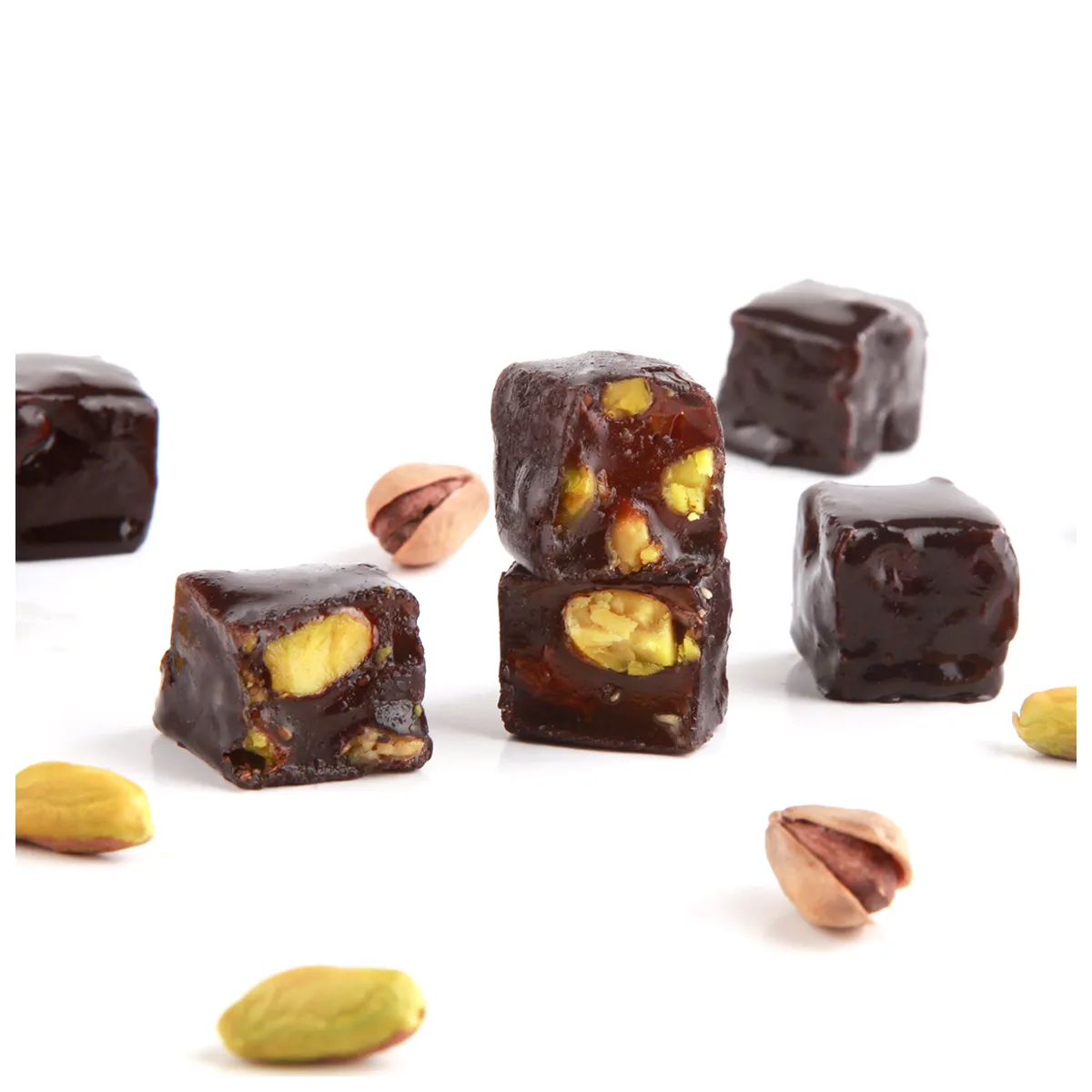 Bitter Çikolata Kaplı Antep Fıstıklı Lokum Kg