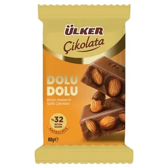 Ülker Çikolata Dolu Dolu Bademli 80 G