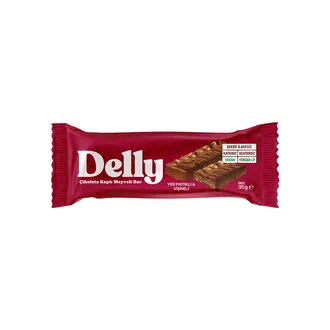 Delly Çikolata Kaplı Yer Fıstıklı & Vişneli Meyveli Bar 35 G