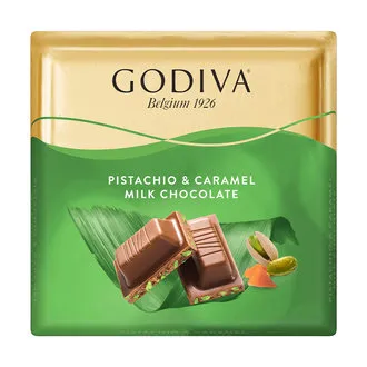 Godiva Antep Fıstıklı & Karamelli Sütlü Çikolata Kare 60 G