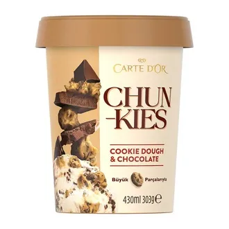 Carte d'Or Chunkies Cookie Dough & Çikolata, Vanilyalı Dondurma 430 Ml