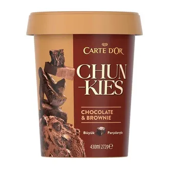 Carte d'Or Chunkies Brownie & Çikolata, Çikolatalı Dondurma 430 Ml
