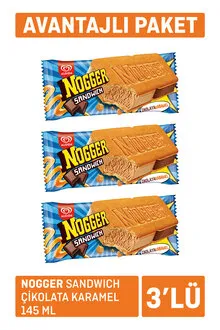 Nogger Sandwich Çikolata Karamel 145 Ml x 3