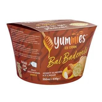 Yummies Bal Badem Dondurma 350 Ml
