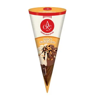 Atatürk Orman Çiftliği Kornet Dondurma Sade ve Sütlü Çikolatalı 120Ml