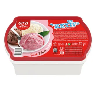 Algida Keyif Çilek Kakao Vanilya 1400Ml