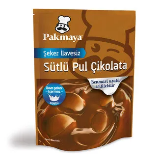 Pakmaya Şeker İlavesiz Sütlü Pul Çikolata 70 G