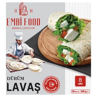 Embi Food Dürüm Lavaş 8'li 25 Cm 520 G