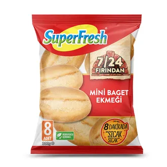 SuperFresh 7/24 Fırından Mini Baget Ekmeği 300 G