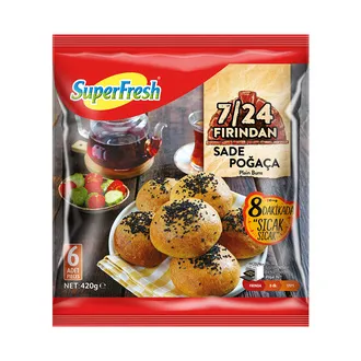 Superfresh 7/24 Fırından Sade Poğaça 420 G
