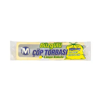 Migros Çöp Torbası Büzgülü Büyük Boy Limon Kokulu 15'li