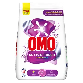Omo Active Fresh Toz Çamaşır Deterjanı Renkliler 3 KG 20 Yıkama