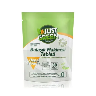 Just Green Organic Bulaşık Makinesi Tableti 30'Lu 480 G