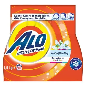 Alo 1,5 Kg Kar Çiçeği Ferahlığı Beyazlar ve Renkliler Aquapudra Toz Deterjan