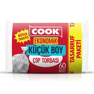 Cook Ekonomik Küçük Çöp Torbası Şeffaf 60'lı