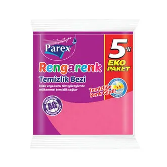 Parex Rengarenk Temizlik Bezi 5'li