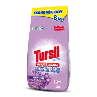 Tursilmatik Toz Çamaşır Deterjanı 8kg (53 Yıkama) Leylak Bahçesi