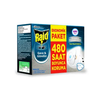 Raid Gece & Gündüz Sinekkovar Cihaz + 2 Yedek