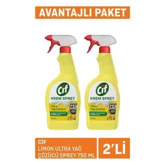 Cif Limon Ultra Yağ Çözücü Sprey 2 x 750 Ml