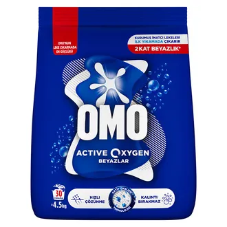 Omo Active Oxygen Toz Çamaşır Deterjanı Beyazlar 4.5 KG 30 Yıkama