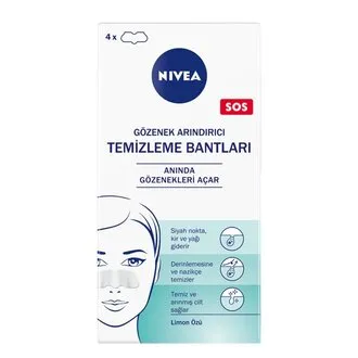 NIVEA Siyah Nokta & T-Bölgesi Temizleyici Yüz Bantları 4'lü