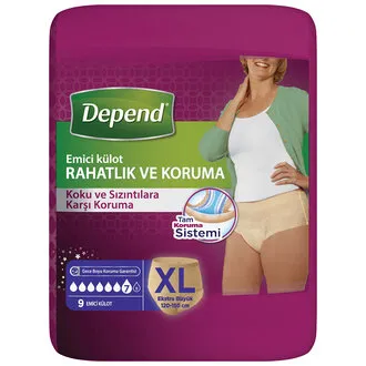 Depend Emici Külot Kadın Extra Büyük 9'lu