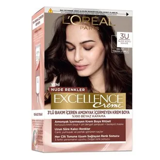L’Oréal Paris Excellence Creme Nude Renkler Saç Boyası – 3U Nude Koyu Kahve