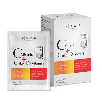 Voop C Vitamini D3 Vitamini Çinko Portakal Aromalı 20 Saşe x 4.5g