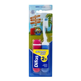 Dıfaş Pocket 2 Lı Dış Fırçası-İç Içe Geçebılen Sap