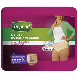 Depend Emici Külot Kadın Büyük Eko Paket 16'lı