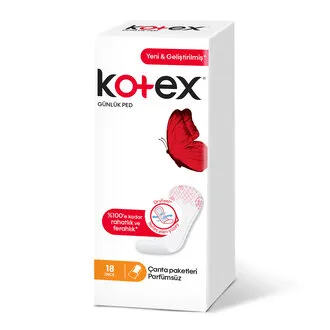 Kotex İnce Günlük Parfümsüz 18'li