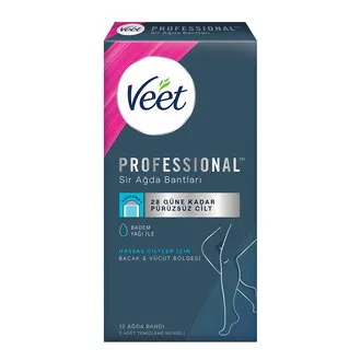 Veet Professional Ağda Bantları Hassas Ciltler 12'li