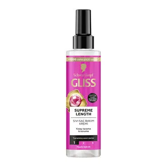 Gliss Supreme Length Sıvı Saç Bakım Kremi - Biotin Kompleksi ve Şakayık Çiçeği Özü ile 200 Ml