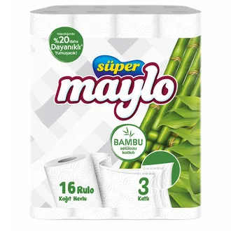 Süper Maylo Bambu Katkılı Kağıt Havlu 16'lı