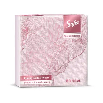Sofia Kumaş Dokulu Peçete Pembe 30'lu