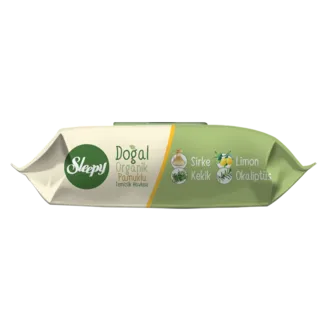 Sleepy Doğal Organik Pamuklu Islak Havlu 50'li