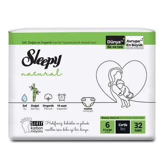 Sleepy Natural Jumbo Paket 6 Beden XL 15-25 Kg 32'li