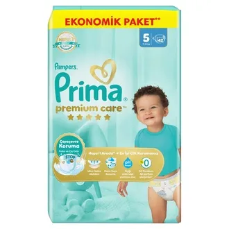 Prima Premium Care Bebek Bezi Ekonomik Paket 5 Beden 42'li