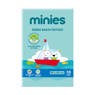 Minies Bebek Bakım Örtüsü 10 Adet 60 x 90 Cm