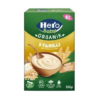 Hero Baby Organik 5 Tahıllı Kaşık Mama 200 G