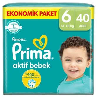 Prima Aktif Bebek Ekonomik Paket 6 Beden 13+ Kg 40 Adet