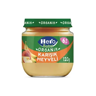Hero Baby Organik Karışık Meyve Püreli Kavanoz Mama 120 G