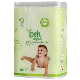 İpek Organik Bebek Temizleme Pamuğu 60'lı