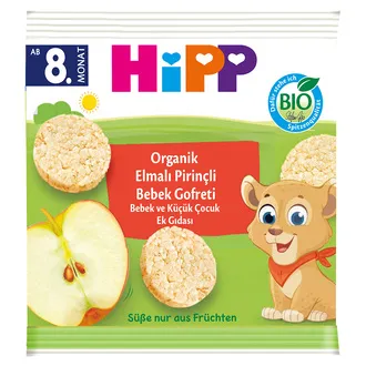 Hipp Organik Elmalı Pirinçli Bebek Gofreti 30 G