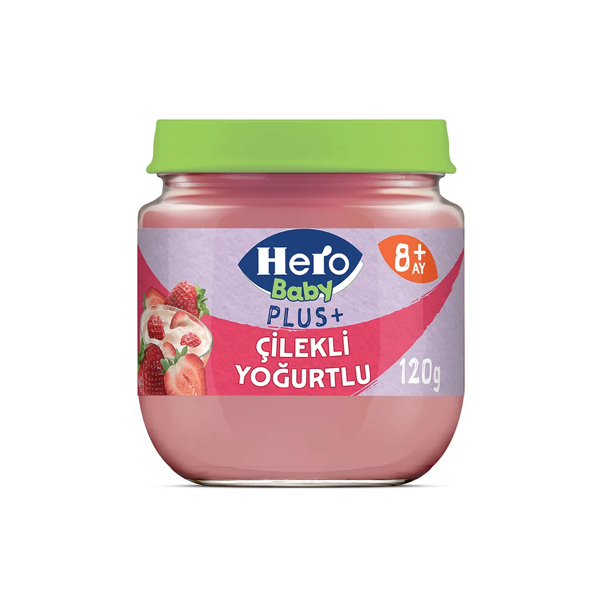 Hero Baby Plus+ Çilekli Yoğurtlu Kavanoz Mama 120G